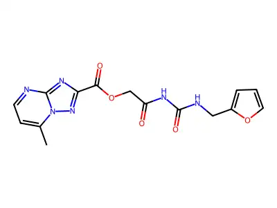 [2-(furan-2-ylmethylcarbamoylamino)-2-oxoethyl] 7-methyl-[1,2,4]triazolo[1,5-a]pyrimidine-2-carboxylate structure