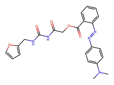 Benzoic acid, 2-[2-[4-(dimethylamino)phenyl]diazenyl]-, 2-[[[(2-furanylmethyl)amino]carbonyl]amino]-2-oxoethyl ester structure
