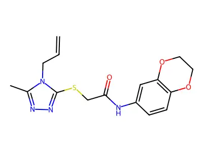 N-(2,3-dihydro-1,4-benzodioxin-6-yl)-2-[(5-methyl-4-prop-2-enyl-1,2,4-triazol-3-yl)sulfanyl]acetamide structure