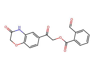 [2-oxo-2-(3-oxo-4H-1,4-benzoxazin-6-yl)ethyl] 2-formylbenzoate structure