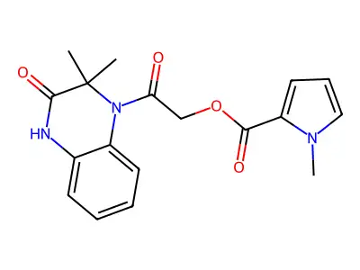 [2-(2,2-dimethyl-3-oxo-4H-quinoxalin-1-yl)-2-oxoethyl] 1-methylpyrrole-2-carboxylate structure