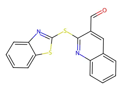 2-(1,3-Benzothiazol-2-ylsulfanyl)quinoline-3-carbaldehyde structure