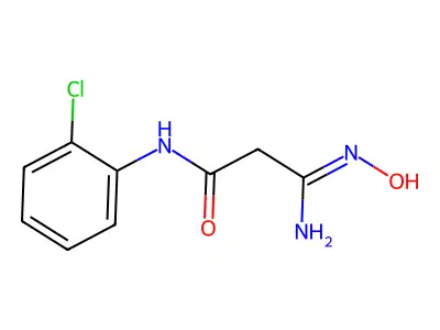 3-amino-N-(2-chlorophenyl)-3-hydroxyiminopropanamide structure