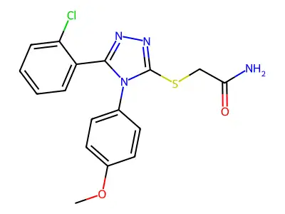 2-[[5-(2-Chlorophenyl)-4-(4-methoxyphenyl)-1,2,4-triazol-3-yl]sulfanyl]acetamide structure
