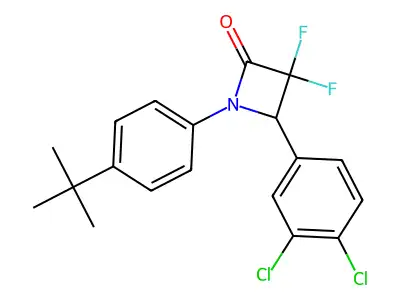 1-(4-Tert-butylphenyl)-4-(3,4-dichlorophenyl)-3,3-difluoroazetidin-2-one structure