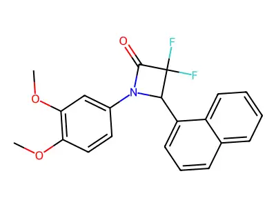 1-(3,4-Dimethoxyphenyl)-3,3-difluoro-4-(naphthalen-1-yl)azetidin-2-one structure