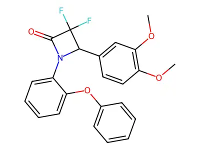 4-(3,4-Dimethoxyphenyl)-3,3-difluoro-1-(2-phenoxyphenyl)azetidin-2-one structure