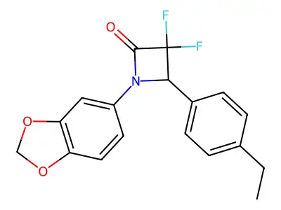 1-(1,3-Dioxaindan-5-yl)-4-(4-ethylphenyl)-3,3-difluoroazetidin-2-one structure