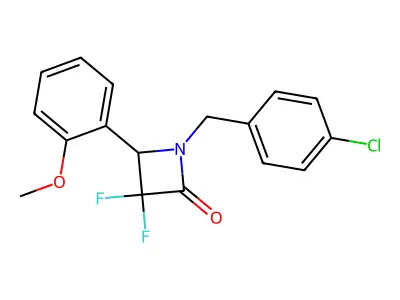 1-[(4-Chlorophenyl)methyl]-3,3-difluoro-4-(2-methoxyphenyl)azetidin-2-one structure