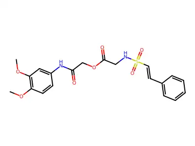 [(3,4-Dimethoxyphenyl)carbamoyl]methyl 2-(2-phenylethenesulfonamido)acetate structure