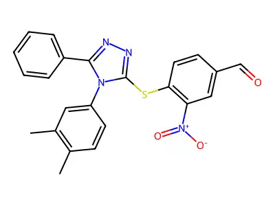 4-[[4-(3,4-dimethylphenyl)-5-phenyl-1,2,4-triazol-3-yl]sulfanyl]-3-nitrobenzaldehyde structure