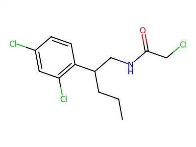 2-chloro-N-(2-(2,4-dichlorophenyl)pentyl)acetamide structure