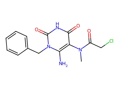 N-(6-Amino-1-benzyl-2,4-dioxo-1,2,3,4-tetrahydropyrimidin-5-yl)-2-chloro-N-methylacetamide structure