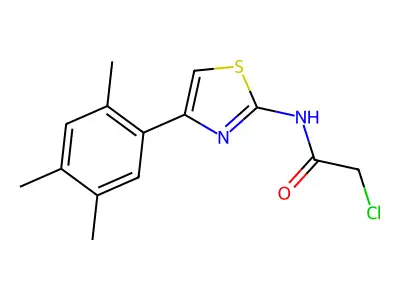 2-chloro-N-[4-(2,4,5-trimethylphenyl)-1,3-thiazol-2-yl]acetamide structure