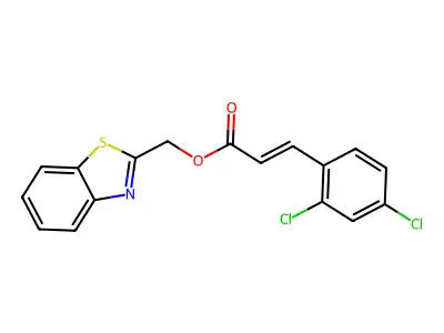2-Benzothiazolylmethyl 3-(2,4-dichlorophenyl)-2-propenoate structure