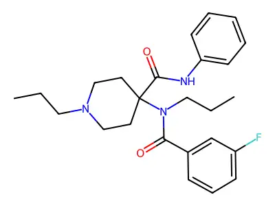 N-phenyl-1-propyl-4-(N-propyl3-fluorobenzamido)piperidine-4-carboxamide structure