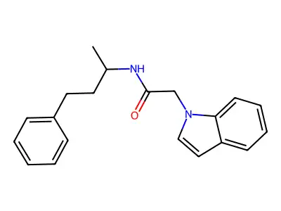 2-(1H-indol-1-yl)-N-(4-phenylbutan-2-yl)acetamide structure