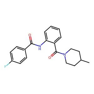 4-fluoro-N-[2-(4-methylpiperidine-1-carbonyl)phenyl]benzamide structure