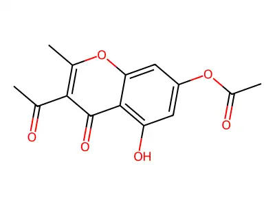 4H-1-Benzopyran-4-one, 3-acetyl-7-(acetyloxy)-5-hydroxy-2-methyl- structure