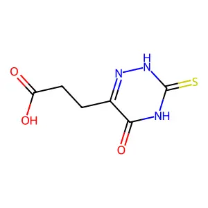 3-(5-Oxo-3-sulfanyl-4,5-dihydro-1,2,4-triazin-6-yl)propanoic acid structure