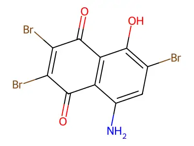 8-Amino-2,3,6-tribromo-5-hydroxy-1,4-naphthoquinone structure