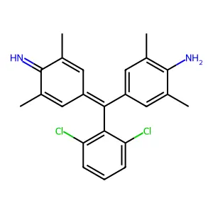 4-[(4-Imino-3,5-dimethyl-2,5-cyclohexadien-1-ylidene)(2,6-dichlorophenyl)methyl]-2,6-dimethylaniline structure