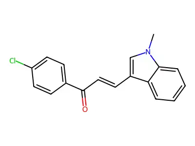 (E)-1-(4-chlorophenyl)-3-(1-methyl-1H-indol-3-yl)prop-2-en-1-one structure