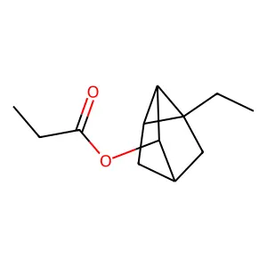 Tricyclo(2.2.1.02,6)heptan-3-ol, 1-ethyl-, 3-propanoate structure