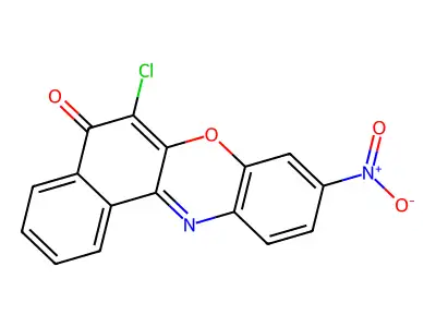 6-chloro-9-nitro-5-oxo-5H-benzo(a)phenoxazine structure