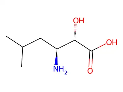 (2S,3S)-3-amino-2-hydroxy-5-methylhexanoic acid structure
