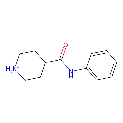4-[Hydroxy(phenylimino)methyl]piperidin-1-ium structure