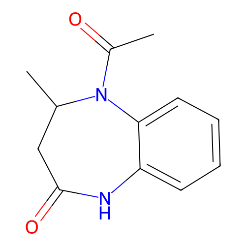5-acetyl-4-methyl-1,3,4,5-tetrahydro-2H-1,5-benzodiazepin-2-one structure