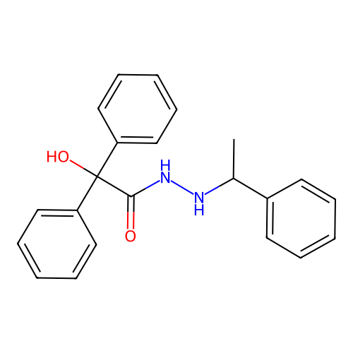 2-hydroxy-2,2-diphenyl-N'-(1-phenylethyl)acetohydrazide structure