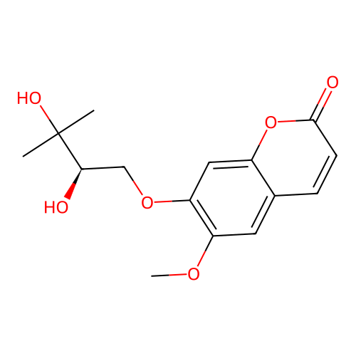 7-((2R)-2,3-dihydroxy-3-methylbutoxy)-6-methoxychromen-2-one structure