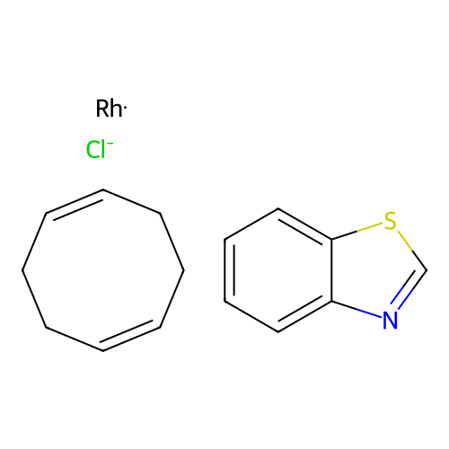 1,3-benzothiazole;(1Z,5Z)-cycloocta-1,5-diene;rhodium;chloride structure