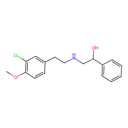 2-[2-(3-Chloro-4-methoxyphenyl)ethylamino]-1-phenylethanol structure