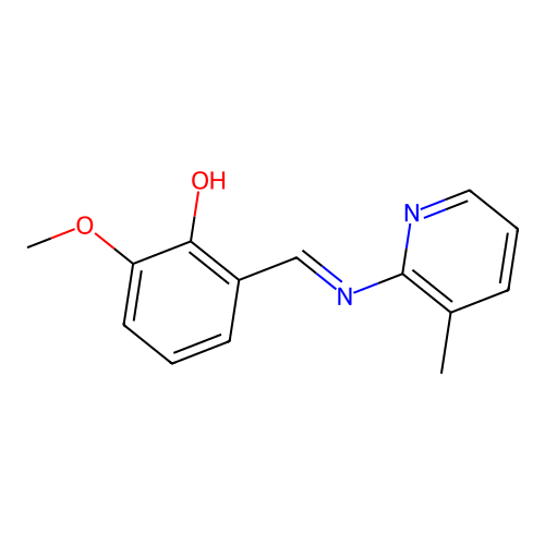 2-Methoxy-6-[[(3-methyl-2-pyridinyl)imino]methyl]-phenol structure