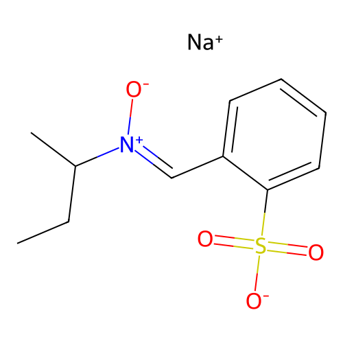 Sodium sulfonato-phenyl-t-butylnitrone structure