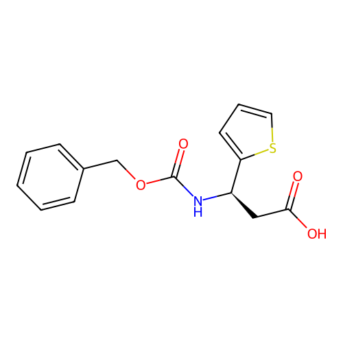 (3R)-3-{[(benzyloxy)carbonyl]amino}-3-(thiophen-2-yl)propanoic acid structure