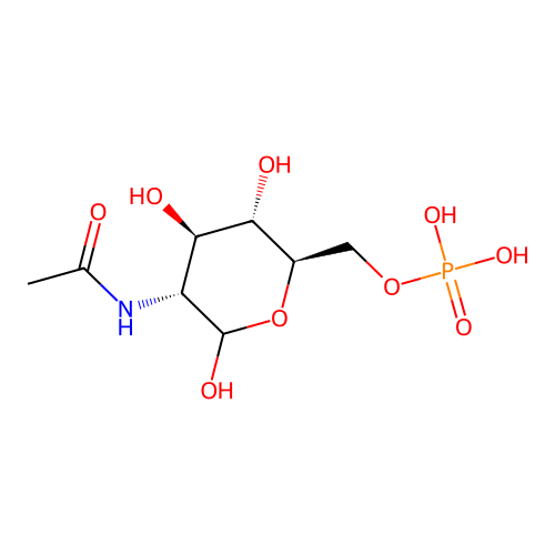 N-乙酰-D-氨基葡萄糖-6-磷酸酯 structure