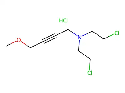 2-Butyn-1-amine, N,N-bis(2-chloroethyl)-4-methoxy-, hydrochloride structure