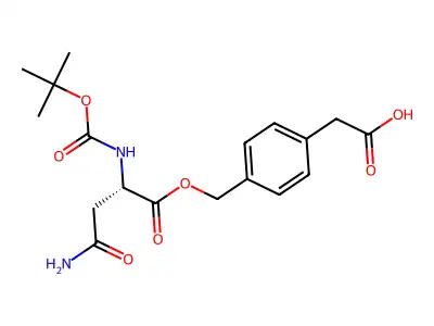 Boc-L-Asn-O-CH2-Ph-CH2-COOH structure