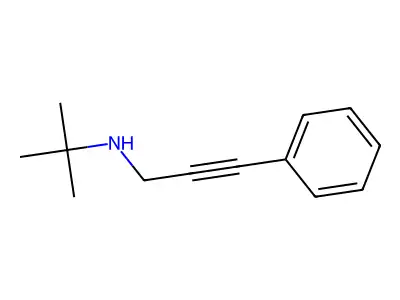 2-methyl-N-(3-phenylprop-2-ynyl)propan-2-amine structure