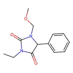 2,4-Imidazolidinedione, 3-ethyl-1-(methoxymethyl)-5-phenyl- structure