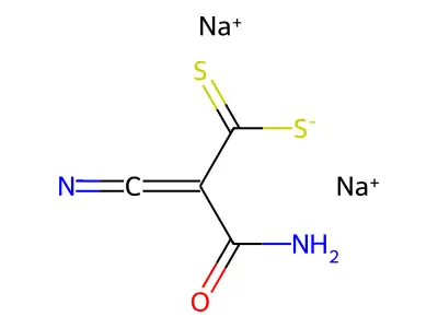 2-Cyano-3,3-dimercaptoacrylamide disodium salt structure