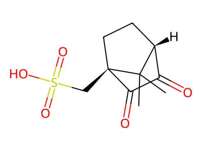 {7,7-Dimethyl-2,3-dioxobicyclo[2.2.1]heptan-1-YL}methanesulfonic acid structure