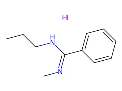 Benzenecarboximidamide, N'-methyl-N-propyl-, monohydriodide structure
