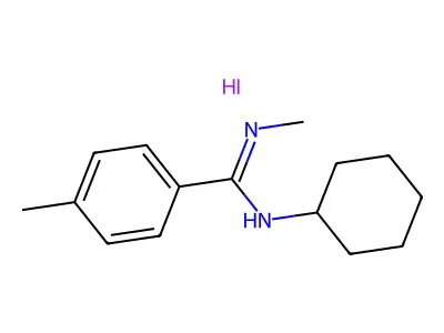 Benzenecarboximidamide, N-cyclohexyl-N',4-dimethyl-, monohydriodide structure