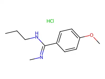 Benzenecarboximidamide, 4-methoxy-N'-methyl-N-propyl-, monohydrochloride structure