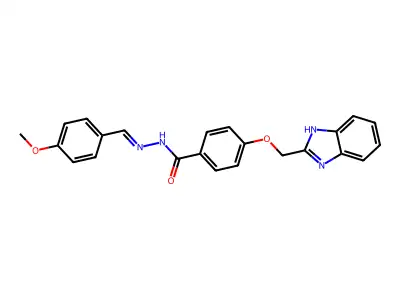4-(1H-benzoimidazol-2-ylmethoxy)-N-[(4-methoxyphenyl)methylideneamino]benzamide structure